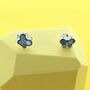 Blue Mother Of Pearl Butterfly Stud Earring, thumbnail 1 of 2