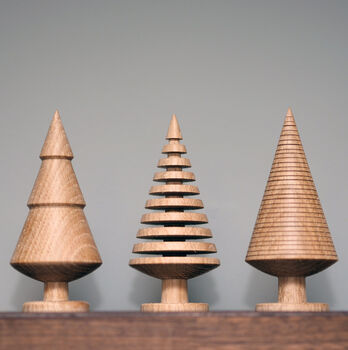 Set Of Three Handmade Wooden Christmas Tree Ornaments, 5 of 8