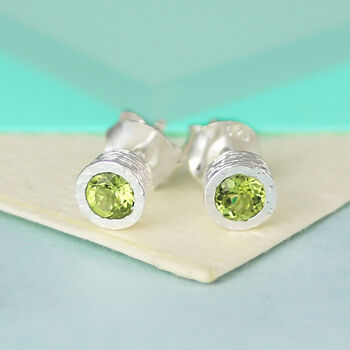 Peridot August Birthstone Sterling Silver Gift Set, 2 of 4