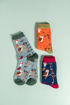 Owl Bamboo Socks Letterbox Giftset, 3 of 11