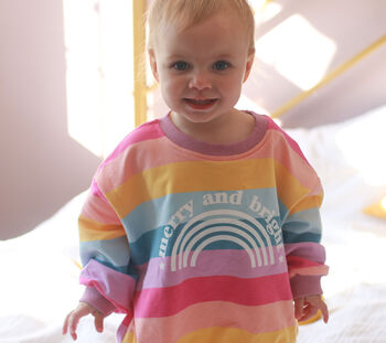Merry And Bright Kids Rainbow Jumper, 4 of 4