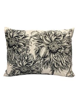 Large Antique White Velvet Poppy Cushion, 2 of 6