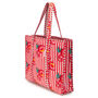 Serendipity Cotton Quilted Tote Bag Pink Pomegranate, thumbnail 2 of 4