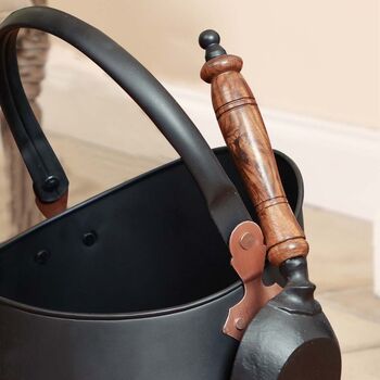 Copper Fireside Coal Bucket With Shovel, 4 of 7