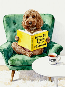 Your Own Dog Reading Book, 'How To Train A Human' Print, Customise Colours And Book Title, 12 of 12