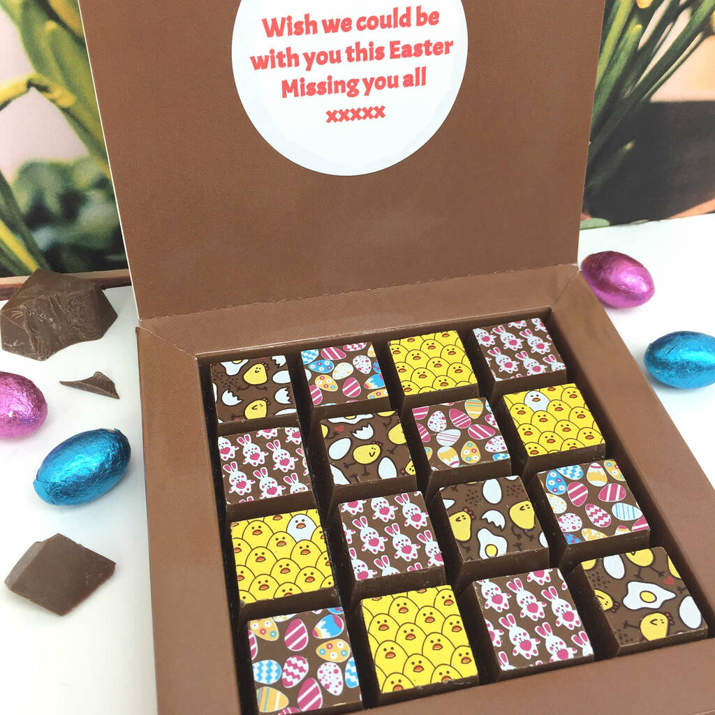 Easter Chocolate Mosaic Gift With Personalised Message By Cocoapod