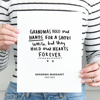 Grandmas Hold Our Hearts Forever Remembrance Print, 3 of 6