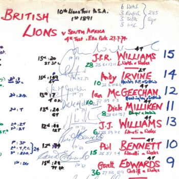 S. Africa V British Lions 1974. Commentary Print, 3 of 3