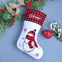 Tartan Snowman Christmas Stocking, thumbnail 4 of 8