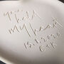 Engraved Pottery Message Heart Plate, thumbnail 4 of 4