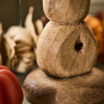 Carved Pine Wood Candlestick, 5 of 5