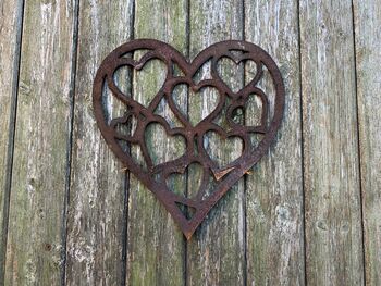 Metal Hearts In Heart Wall Art Sculpture, 3 of 3