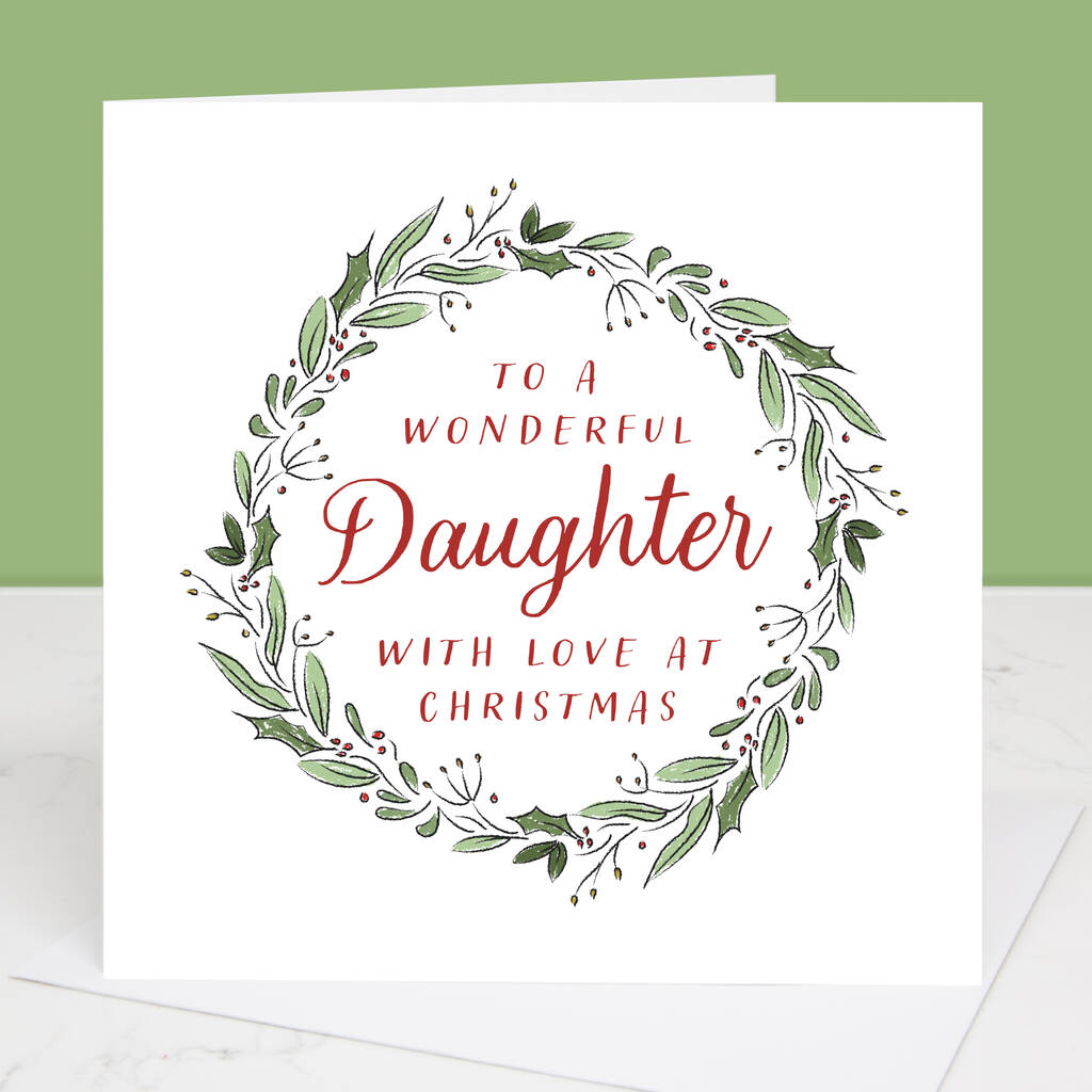 Daughter Wreath Christmas Card