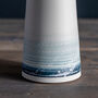 Handmade Conical Blue Seascape Vase, thumbnail 3 of 3