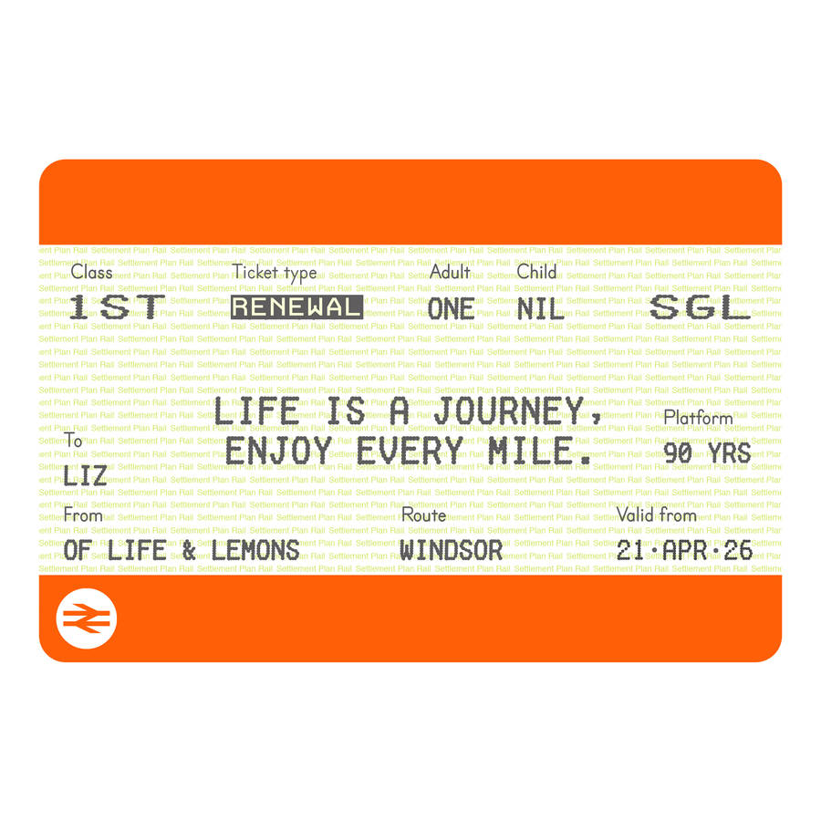 personalised train ticket birthday print by of life