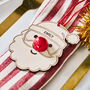 Personalised Chocolate Santa Christmas Place Setting And Bag Of Chocolate Noses, thumbnail 1 of 3
