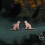 Sterling Silver Tiger Stud Earrings, thumbnail 6 of 12