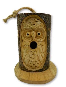 Solid Bird House Hand Carved From Wood, 2 of 7