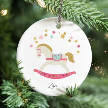 Personalised Rocking Horse Christmas Decoration By Oli & Zo ...