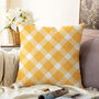 Yellow And White Gingham Soft Cushion Cover, thumbnail 1 of 3