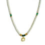 Solaana White Beaded Necklace With Gold Sun Charm, thumbnail 2 of 2