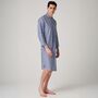 Men's 'Navy Spark' Stripe Crisp Cotton Nightshirt, thumbnail 2 of 4