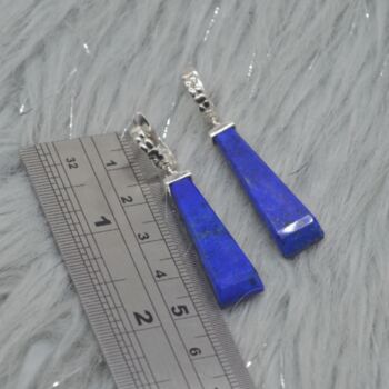 Lapis Lazuli Sterling Silver Drop Earrings, 2 of 9