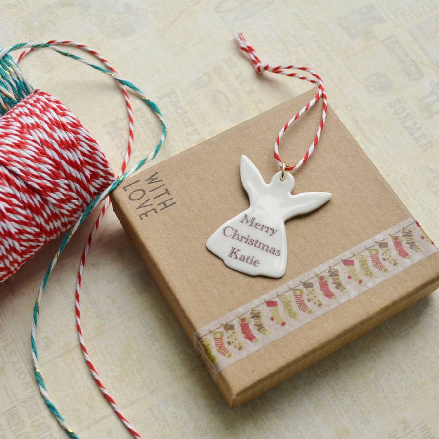personalised hanging angel christmas decoration by carys personalised hanging angel christmas decoration by carys