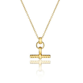 Mini Twisted T Bar Necklace, 4 of 8