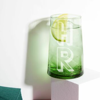 Personalised Bright Green 100% Recycled Glass Tumbler, 2 of 4