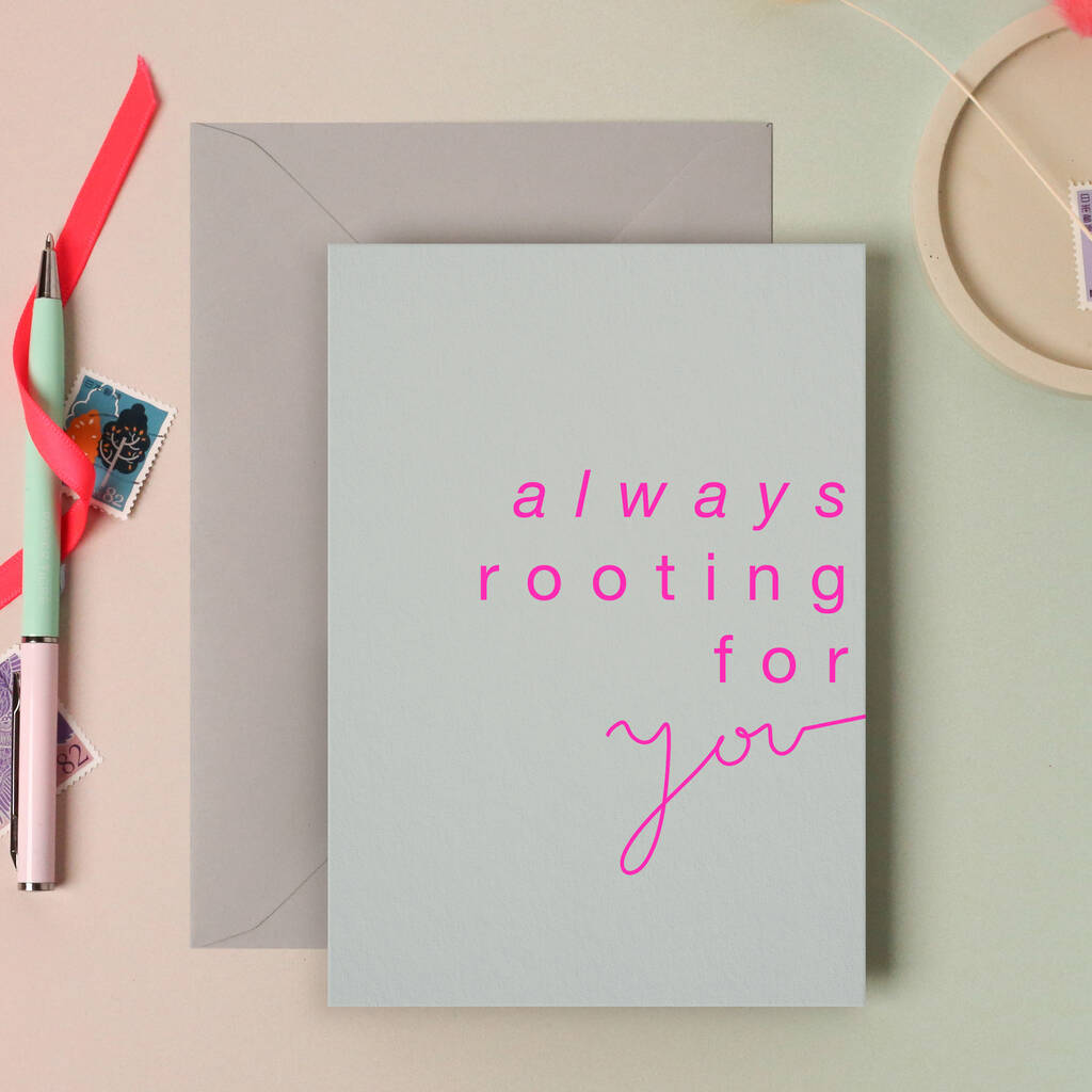 Always Rooting For You Neon Greeting Card, 1 of 2