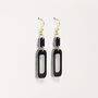 Black And Pearlescent White Rectangle Earrings, thumbnail 5 of 7