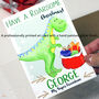 Grandchildren Christmas Card Dinosaur Or Unicorn, thumbnail 5 of 9
