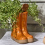 Personalised Orange Welly Plant Pot, thumbnail 3 of 9
