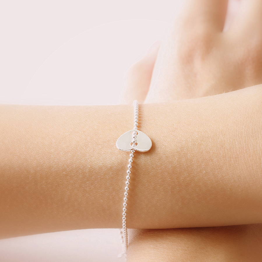 Sterling Silver Heart Tag Bracelet By Attic Notonthehighstreet Sterling Silver Heart Tag Bracelet