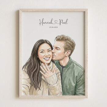 Personalised Couple Portrait From Photo Valentine's Day Gift For Boyfriend / Girlfriend, 4 of 12