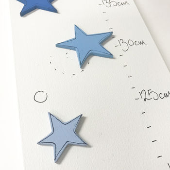 Personalised Blue Stars Wooden Height Chart, 8 of 12