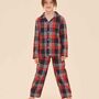 Red Tartan Cotton Flannel Family Christmas Pyjamas, thumbnail 3 of 8