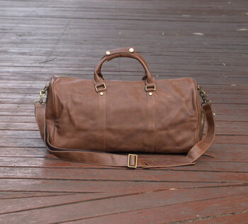 Leather Boot Gym Weekend Bag, 2 of 12