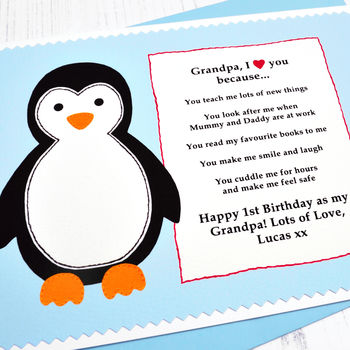 'Penguin Love You Because' Personalised Birthday Card, 4 of 4