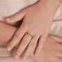 Emerald Teardrop Gold Plated Silver Eternity Ring, thumbnail 5 of 6