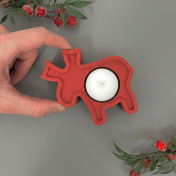 Festive Reindeer Tealight Holder Christmas Decorations, 9 of 10