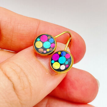 Elegant Disco Drop Earrings With Colourful Sparkles, 3 of 9