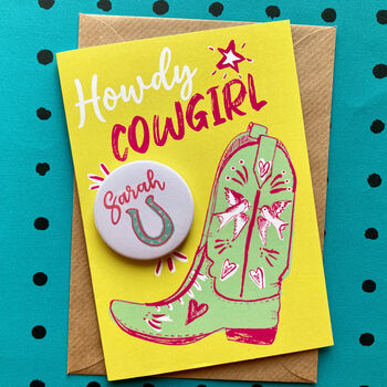 Personalised Howdy Cowgirl Card, 3 of 5