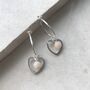 Silver Heart And Birthstone Hoop Earrings, thumbnail 1 of 4