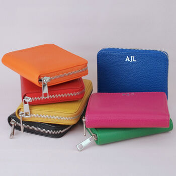 Personalised Monogram Small Leather Square Purse, 5 of 9