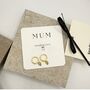 Mother's Day Gift Gold Heart Earrings With Mum Card, thumbnail 1 of 6