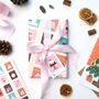 Christmas Wrapping Paper | Festive Stamps Gift Wrap, thumbnail 3 of 3