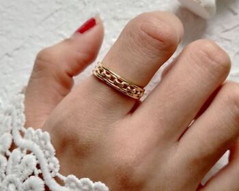 Chunky 14 K Gold Chain Link Ring, 2 of 3