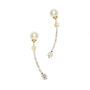 Bias Gold Plated Pearl Curved Earrings, thumbnail 6 of 7